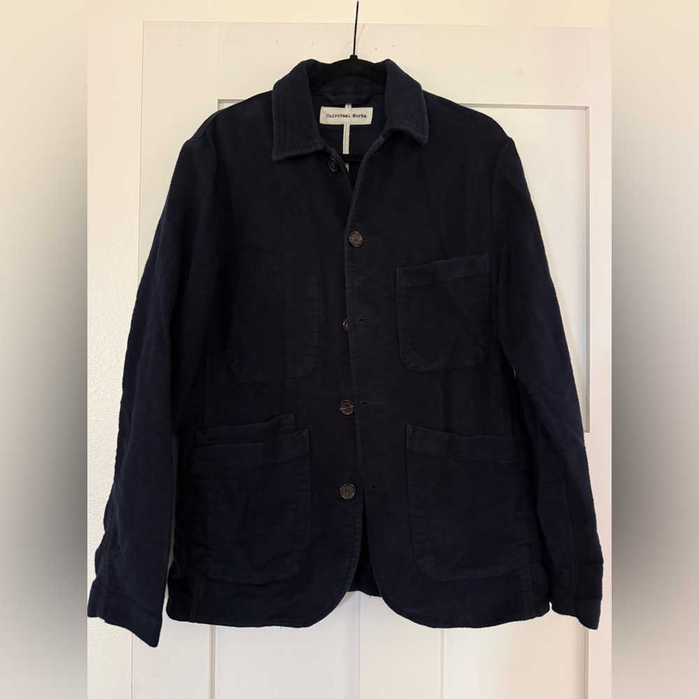 Universal works bakers jacket Men's Deep Blue Shirt Jacket